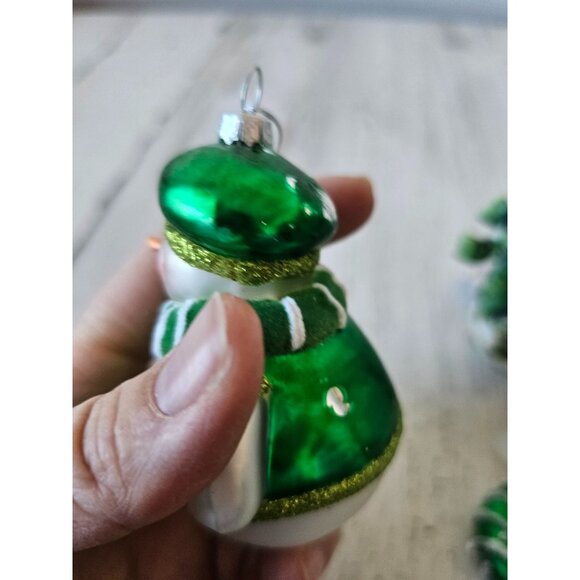 St Patrick's Day snowman ornament set candy green tree velvet - Picture 4 of 14